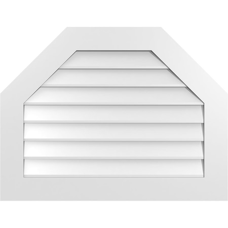 Ekena Millwork Octagonal Top Surface Mount PVC Gable Vent w/ 3-1/2"W x 1"P Standard Frame, 34"W x 26"H GVPOT34X2601SN